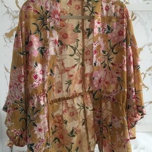 Free People floral kimono